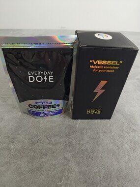 Everyday Dose Coffee+ Mild Roast w/ Vessel Stash Glass  Container New